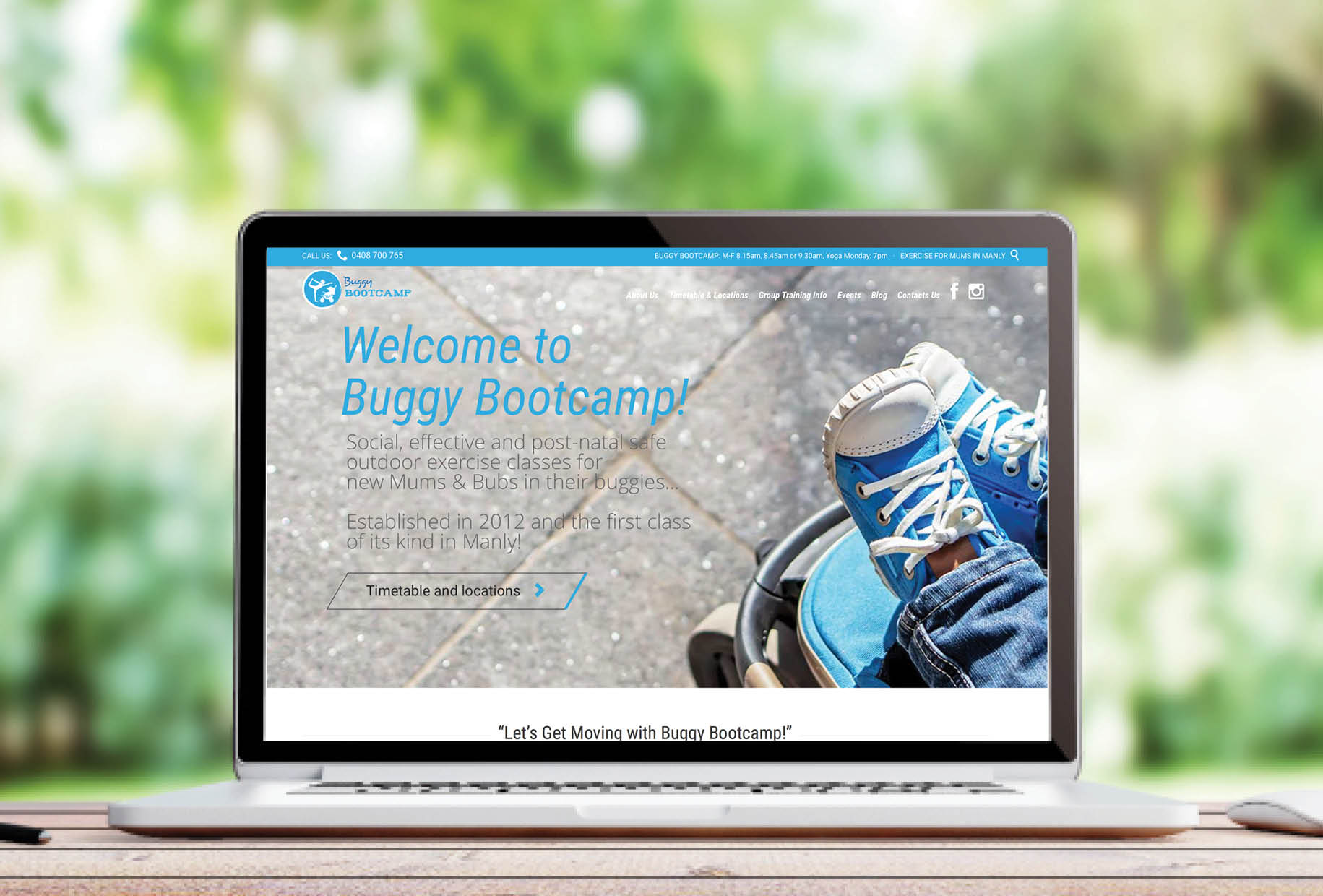 Buggy bootcamp fitness website design