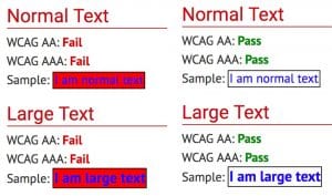 w3c text contrast standards